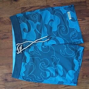Fair Harbor Blue and Gray Swim Board Shorts